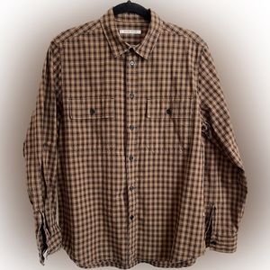 Brown Plaid Mid-Weight Cotton Shirt